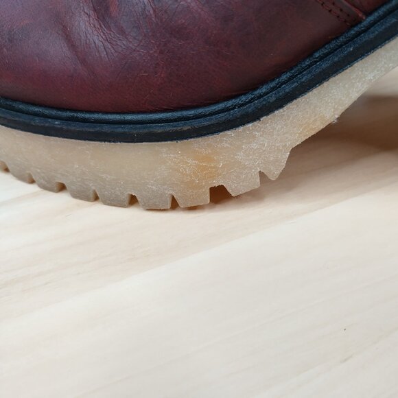 FREE PEOPLE Cheslea Cherry Chocolate Leather Lug Ankle Boots Women EU39 / US8.5 - Picture 7 of 16